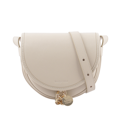 SEE BY CHLOE MARA BAG 牛皮小款斜背馬鞍包/米色