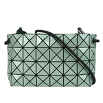 ISSEY MIYAKE Loop Metallic 金屬光澤拉鍊肩背/斜背包/灰綠色, , large