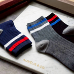 Kaimei Cotton | 8-Pack Random Colors - Classic Ribbed Crew Socks: Preppy Style Cotton Socks (22-26cm), , large