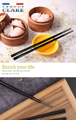 CLARE晶鑽316不鏽鋼鈦筷-23cm-曜石黑-5雙入X1組, , large