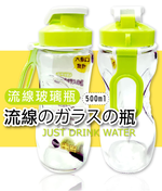 金德恩 GS MALL 台灣製造 一入 環保流線玻璃瓶500ml R-300 流線玻璃瓶 玻璃瓶 流線瓶 水瓶 水杯, , large
