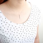 【Angel & Me】Simple Stick Bar s925 sterling silver necklace Birthday gift, , large