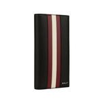 BALLY Mythos 紅白條紋再生牛皮對開二折長夾/黑色, , large