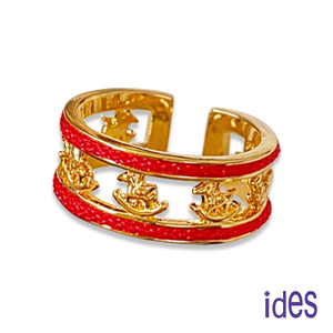 [ides愛蒂思] 輕珠寶時尚設計都會系列戒指/紅繩小馬-寬版