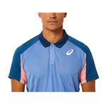 Asics 男 短袖 上衣 Polo衫 海外版 運動 訓練 網球 透氣 涼爽 防潑水 藍 [2041A193-401], , large