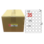 【龍德】LONGDER 三用電腦標籤 A4 35格 圓型標籤 直徑38mm白色1000張/箱 LD-823-W-B(適用雷射、噴墨、影印), , large