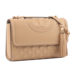 Tory Burch Fleming 縫線翻蓋流蘇二用包/沙色, , large