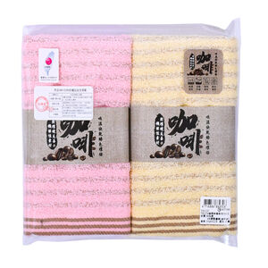 TELITA咖啡紗條紋毛巾2入-顏色隨機出貨