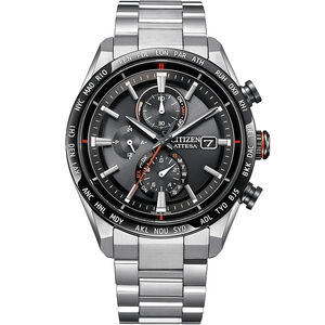 CITIZEN 星辰 鈦金屬 光動能電波萬年曆計時手錶 AT8189-61E
