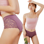 【NEONER銀離子】柔魅蕾絲中腰平口褲-迷霧紫, , large