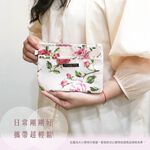 日本製 【Passage Bois】玫瑰 雙層拉鍊化妝包, , large