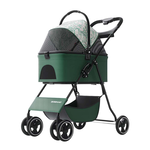 摩達客-歐日風尚輕巧分離式手提座艙摺疊寵物推車/環保綠款/15KG以下猫狗適用, , large