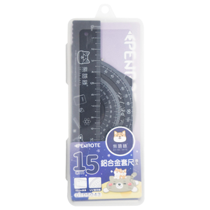 【PENROTE 筆樂】柴語錄15cm鋁合金4入套尺 黑