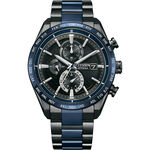 CITIZEN 星辰 湛藍星空 限量 鈦金屬光動能電波萬年曆手錶 AT8187-75E, , large