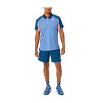Asics 男 短袖 上衣 Polo衫 海外版 運動 訓練 網球 透氣 涼爽 防潑水 藍 [2041A193-401], , large