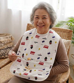 [Kaimei Cotton Industry] Men's 2-pack Top-grade adult pure cotton gauze waterproof bib Intimate design Exquisite quality Delicate printing, , large