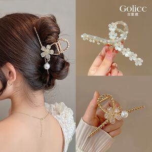 【Gulicc】古莉可 髮夾 金色沁雅仙氣大抓夾