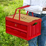 【AOTTO】定製提籃式露營折疊收納箱-紅色(AL-2201R), , large