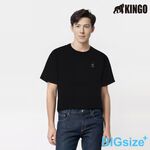 KINGO-大尺碼-男款 圓領T恤-黑-413135, , large