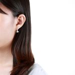 【Angel & Me】甜心 愛心 單鑽 一對 s925 純銀 耳環 耳夾 禮物, , large