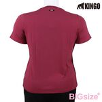KINGO-大尺碼-女款 圓領T恤-紅紫-414122, , large