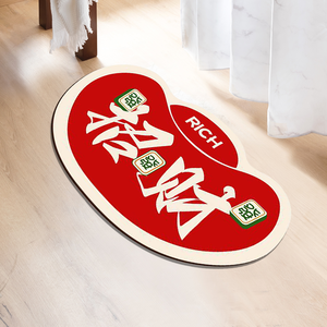 Soft diatomaceous earth water-absorbing non-slip floor mat with color printing