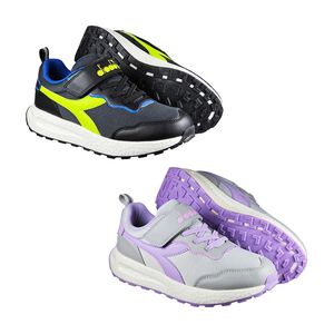 DIADORA迪亞多那 大童時尚運動鞋 童運動鞋 童鞋 寬楦 透氣 保護後跟 吸震 減壓 健康鞋墊 緩震 黑綠 灰紫