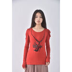 (S) fashion show內搭紅色長袖上衣二手衣, , large