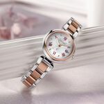 CITIZEN 星辰 XC 鈦金屬光動能電波萬年曆女錶 ES9469-59A, , large