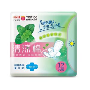 [箱購] 康乃馨清涼棉量多25.5cm12PCx 2PC包x12組