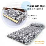 [台客嚴選] 文青幾何格子竹面單人透氣床墊附枕 台灣製 學生床墊 單人床墊, , large