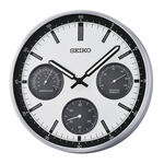 SEIKO 精工 溫/濕度 滑動式秒針靜音掛鐘 時鐘 QXA823S, , large