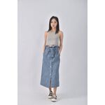 (XL) 【德馨私服】neon韓牌質感藍色綁帶長裙二手衣, , large