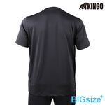 KINGO-特大尺碼-男款 排汗 圓領T-黑-415621, , large