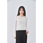 (S) queenshop韓牌質感棉質兩件式白色長袖上衣二手衣, , large