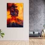 【御畫房】火山爆發 國家一級畫師手繪油畫60×90cm(VF-24), , large