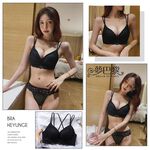 [夢巴黎] 幾何蕾絲雙肩帶加厚4CM內衣 小胸內衣 爆乳內衣 無鋼圈內衣 法式內衣 蕾絲內衣 集中內衣 內衣 胸罩 夢巴黎, , large