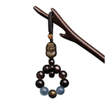 【A&R】招財開運 海藍寶黑曜石五行補水貔貅鑰匙扣掛飾, , large