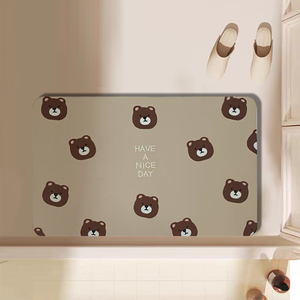 Soft diatomaceous earth water-absorbing non-slip floor mat with color printing