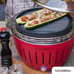 【德國LotusGrill】G340無煙烤肉超值七件組 (烤爐+炙燒兩用烤盤+玻璃蓋+腳架+夾+刷+炭精), 夢幻紫, large