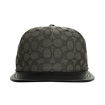 COACH CC Logo 緹花布及皮革棒球帽 M-L/炭灰色/黑色, , large