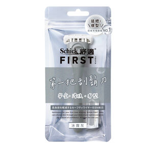 舒適 第一把刮鬍刀 1刀架2刀頭 冰霧灰