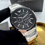[星晴錶業]ARMANI手錶,46mm,AR00075黑色錶面銀錶殼銀色精鋼錶帶款, , large