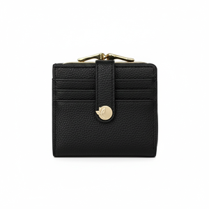 LEAFIN 經典卡片夾口金包-黑色 仕女 皮夾 女夾 卡片收納 人氣女用皮夾 女夾