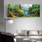 【御畫房】春水長流 國家一級畫師手繪油畫60×120cm(VF-36), , large