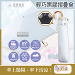 [日日好物]生活良品-小J金色彎柄花語刺繡滾邊防曬輕巧黑膠摺疊晴雨傘1支(多款可選), , large