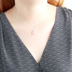 【Angel & Me】方形 粉晶 (水波鍊) s925 純銀項鍊 情人節 禮物, , large