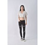 (S) guess緊身黑色長褲二手衣, , large
