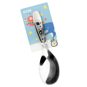 KOM316不鏽鋼兒童平底匙-鯨魚&小章魚-3入,  KOM316不鏽鋼兒童平底匙-鯨魚&小章魚-3入