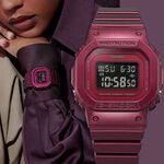 CASIO 卡西歐 G-SHOCK 勃根地酒紅系列 方形電子手錶 GMD-S5600RB-4, , large